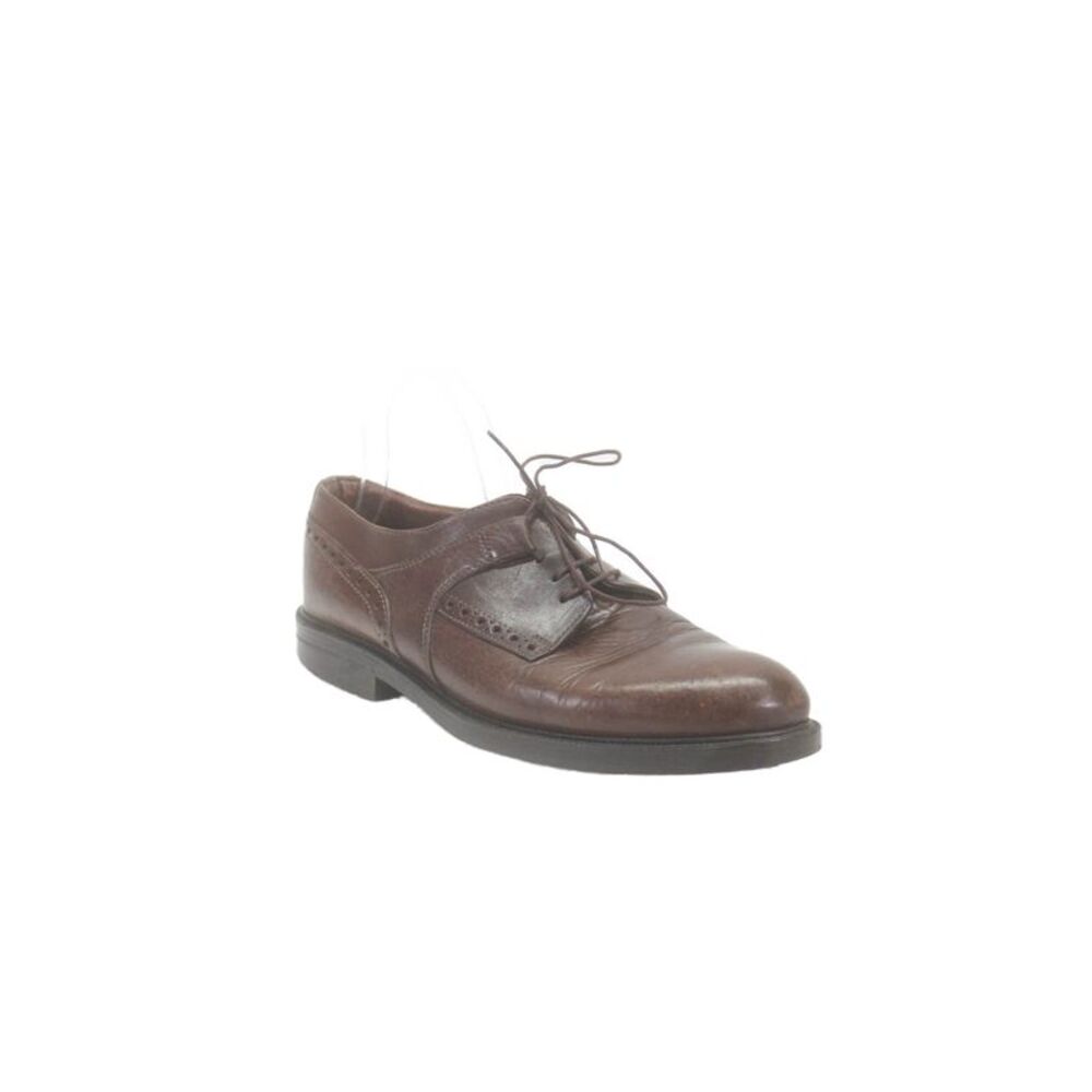 Carlo Morandi Mens Leather Textured Lined Lace Up Oxford Shoes Brown Size 11